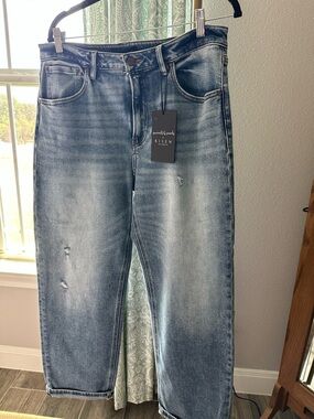 Risen Women's Light Blue Boyfriend Jeans - Casual Relaxed Fit